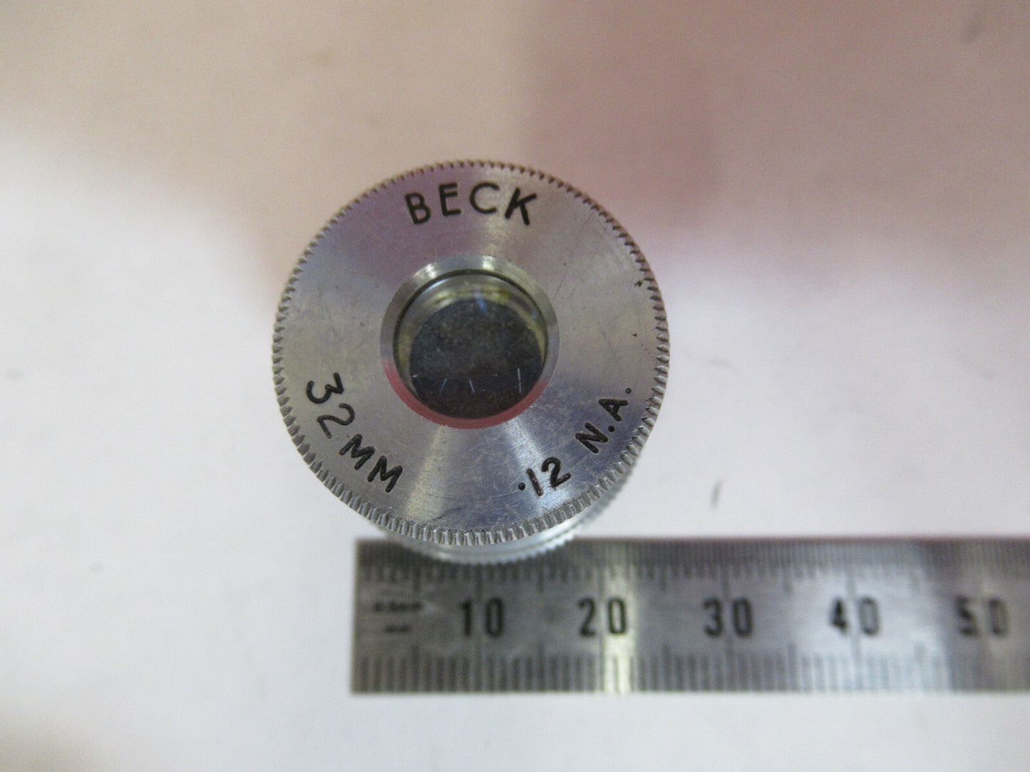 BECK UK 32mm OBJECTIVE LENS OPTICS MICROSCOPE PART AS PICTURED &Q3-B-47