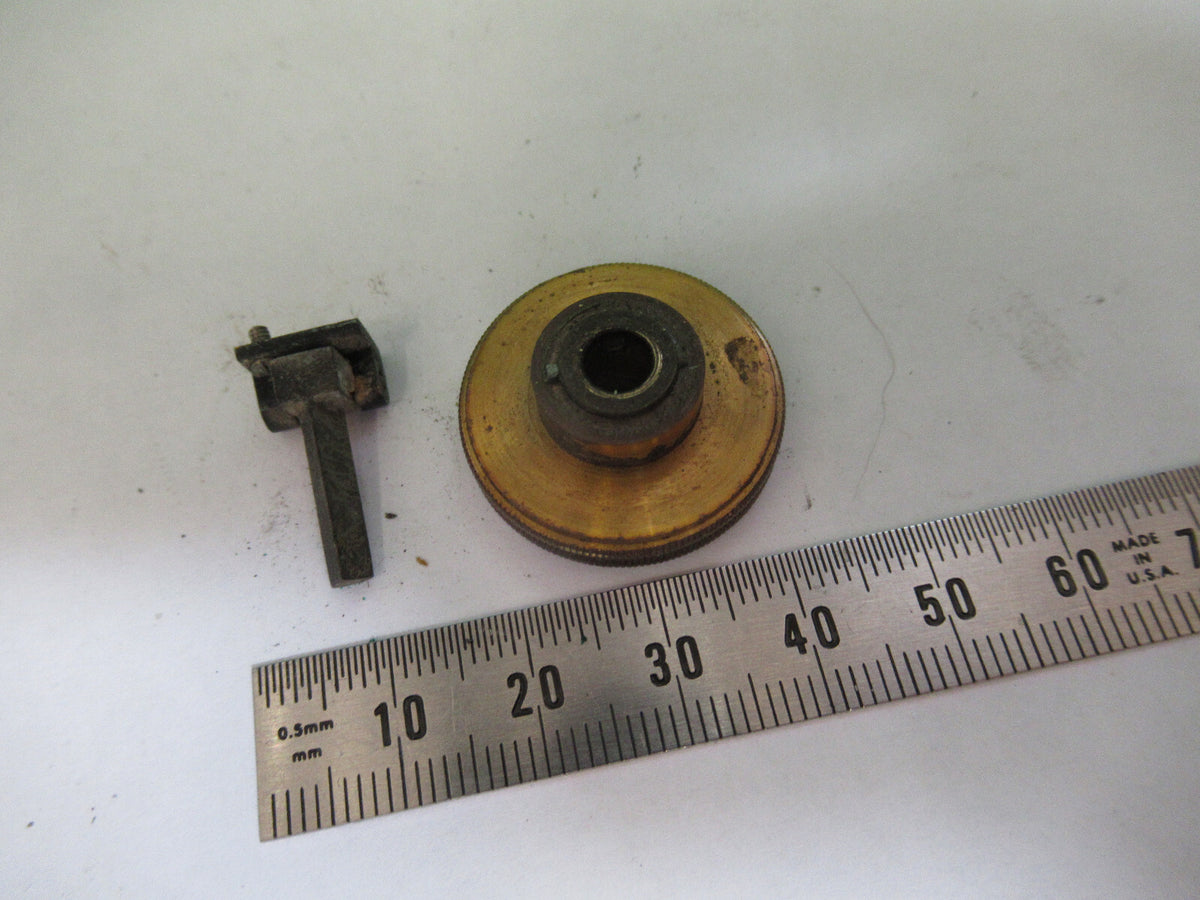 ANTIQUE BAUSCH LOMB BRASS PARTS KNOB GUIDE MICROSCOPE AS PICTURED &Z9-A-161