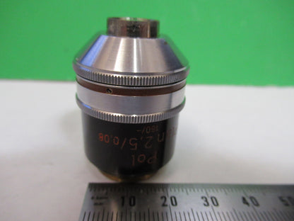 ZEISS OBJECTIVE POL 2.5X /160 POLARIZATION MICROSCOPE PART AS PICTURED X9-B-42
