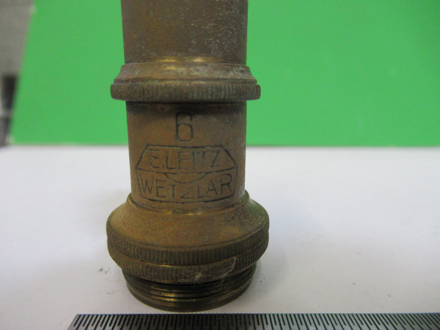 RUSTY ANTIQUE BRASS ERNST LEITZ OBJECTIVE MICROSCOPE PART AS PICTURED &H9-A-43