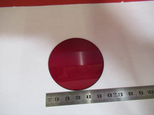 OPTICAL GLASS RED FILTER MIL SPEC LASER OPTICS  AS PICTURED T1-A-77