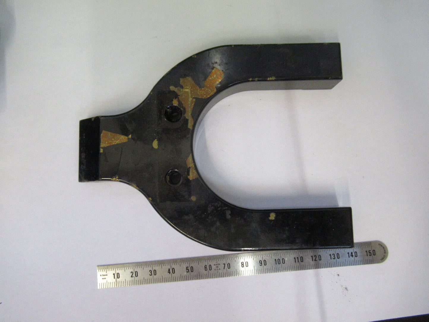 Antique Brass Reichert Horseshoe Base Microscope Part