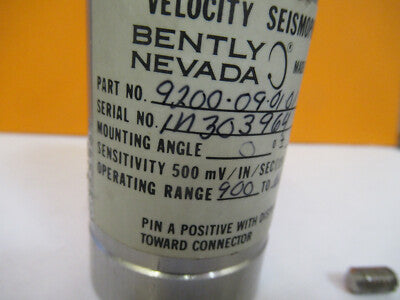 BENTLY NEVADA GE VELOCITY SEISMOPROBE SEISMIC SENSOR AS PICTURED &H1-B-47