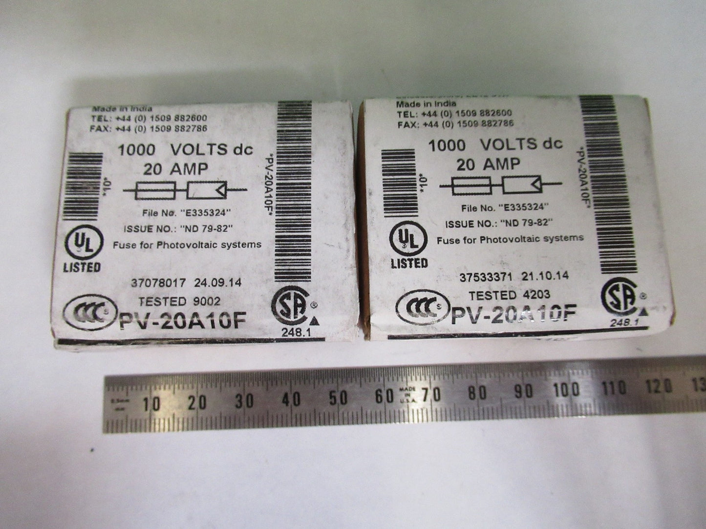 LOT 20 pcs PV-20A10F FUSES 1000 VOLTS 20 AMPS AS PICTURED T6-B-15