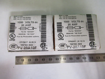 LOT 20 pcs PV-20A10F FUSES 1000 VOLTS 20 AMPS AS PICTURED T6-B-15