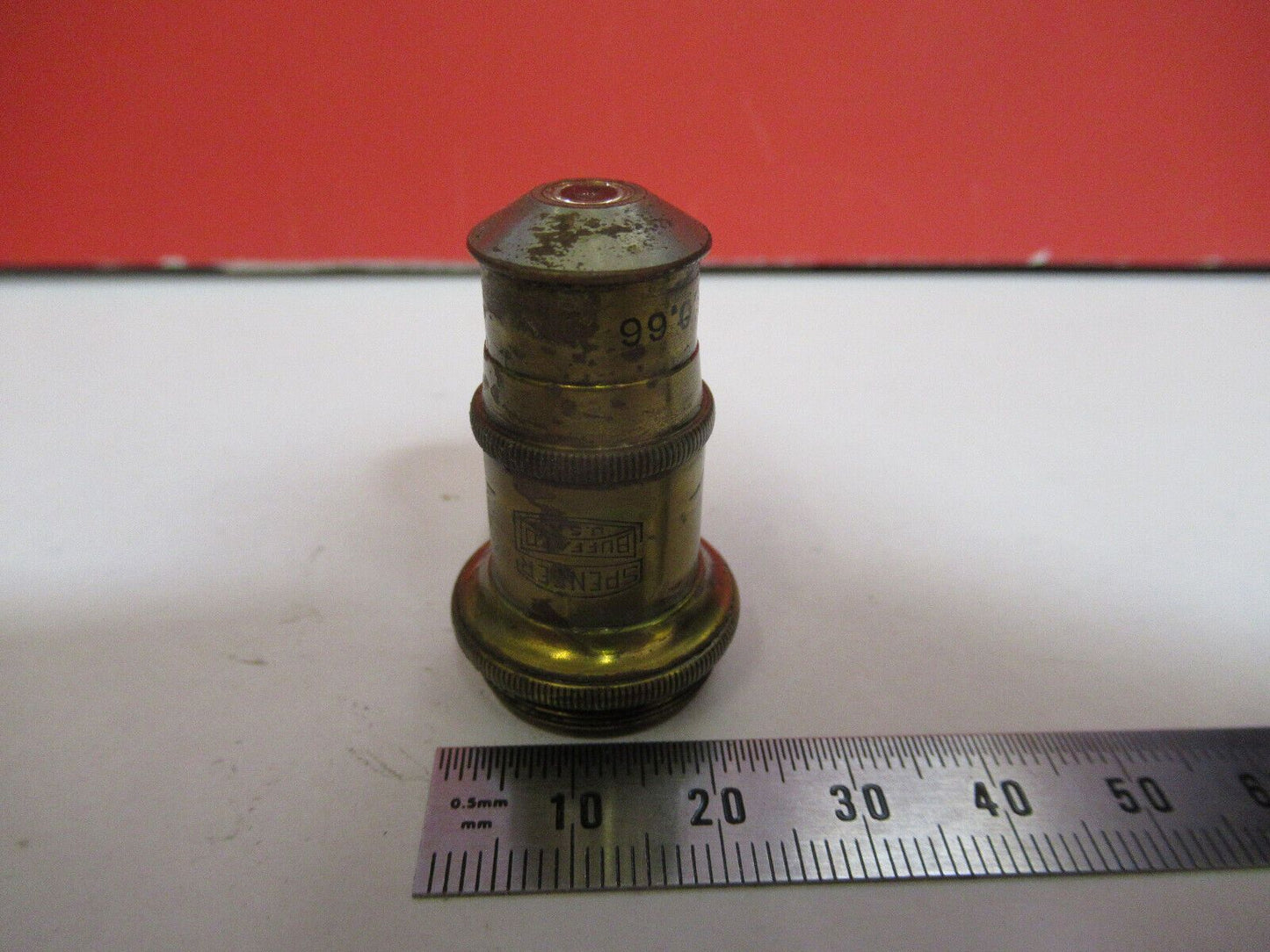 ANTIQUE BRASS SPENCER 44X OBJECTIVE MICROSCOPE PART AS PICTURED &S9-A-60