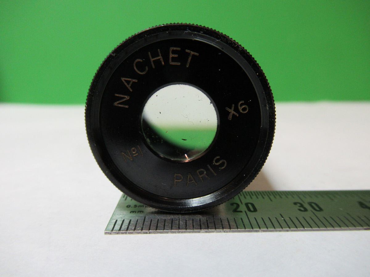 ANTIQUE NACHET PARIS 6X EYEPIECE OCULAR LENS MICROSCOPE PART AS PICTURED X2-A-15