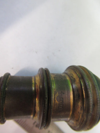 ANTIQUE BAUSCH LOMB BRASS OBJECTIVE 4mm MICROSCOPE PART AS PICTURED #R9-B-17