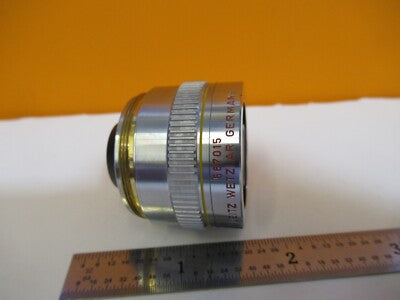 LEITZ LEICA OBJECTIVE 567015 PL FLUOTAR 10X OPTICS MICROSCOPE PART &H8-B-11
