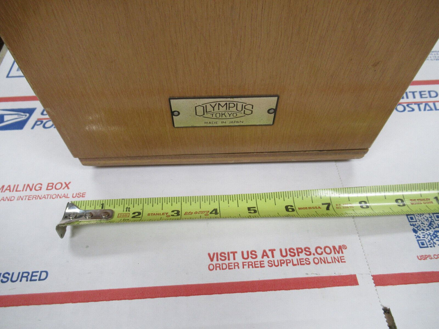 EMPTY OLYMPUS JAPAN WOOD CABINET BOX MICROSCOPE PART AS PICTURED &TA-4