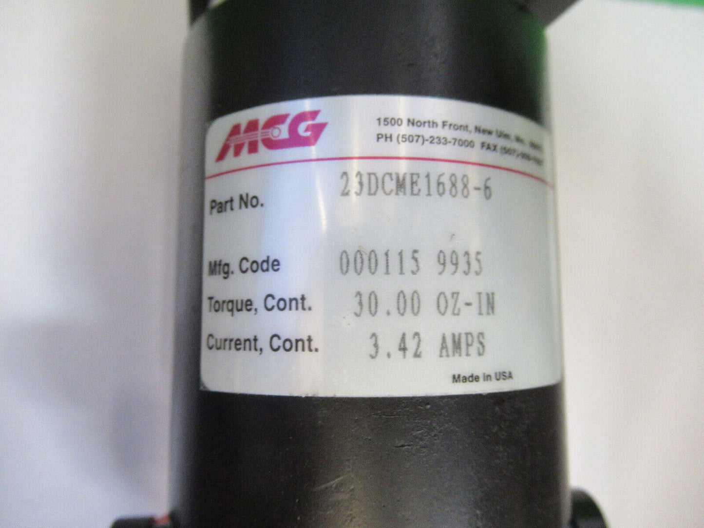MCG DC MOTOR 23DCMG16688-6 STEP TORQUE MECHATRONICS AS PICTURED H2-A-45