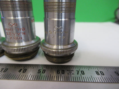 LOT 3 ea OBJECTIVES SPENCER AO MICROSCOPE PART AS PICTURED &R4-A-51