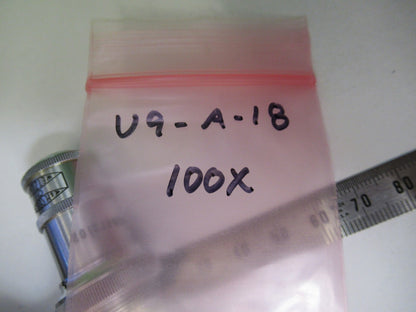 SEIBERT WETZLAR 100X GERMANY OBJECTIVE LENS MICROSCOPE PART AS PICTURED U9-A-18