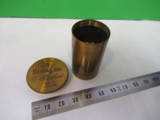 Antique Brass Reichert Austria Rare Empty Objective Canister