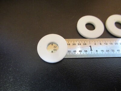LOT 4 EA ALUMINA CERAMIC WASHERS HIGH TEMPERATURE PARTS AS PICTURED &A3-B-51