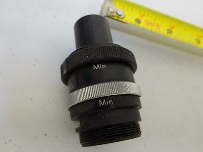 MICROSCOPE PART ILLUMINATOR LENS + IRIS OPTICS AS IS BIN#P4-B-43