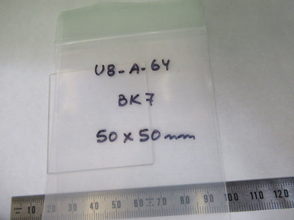 OPTICAL GLASS BK-7 FLAT WINDOW 50 X 50 mm OPTICS AS PICTURED U8-A-64