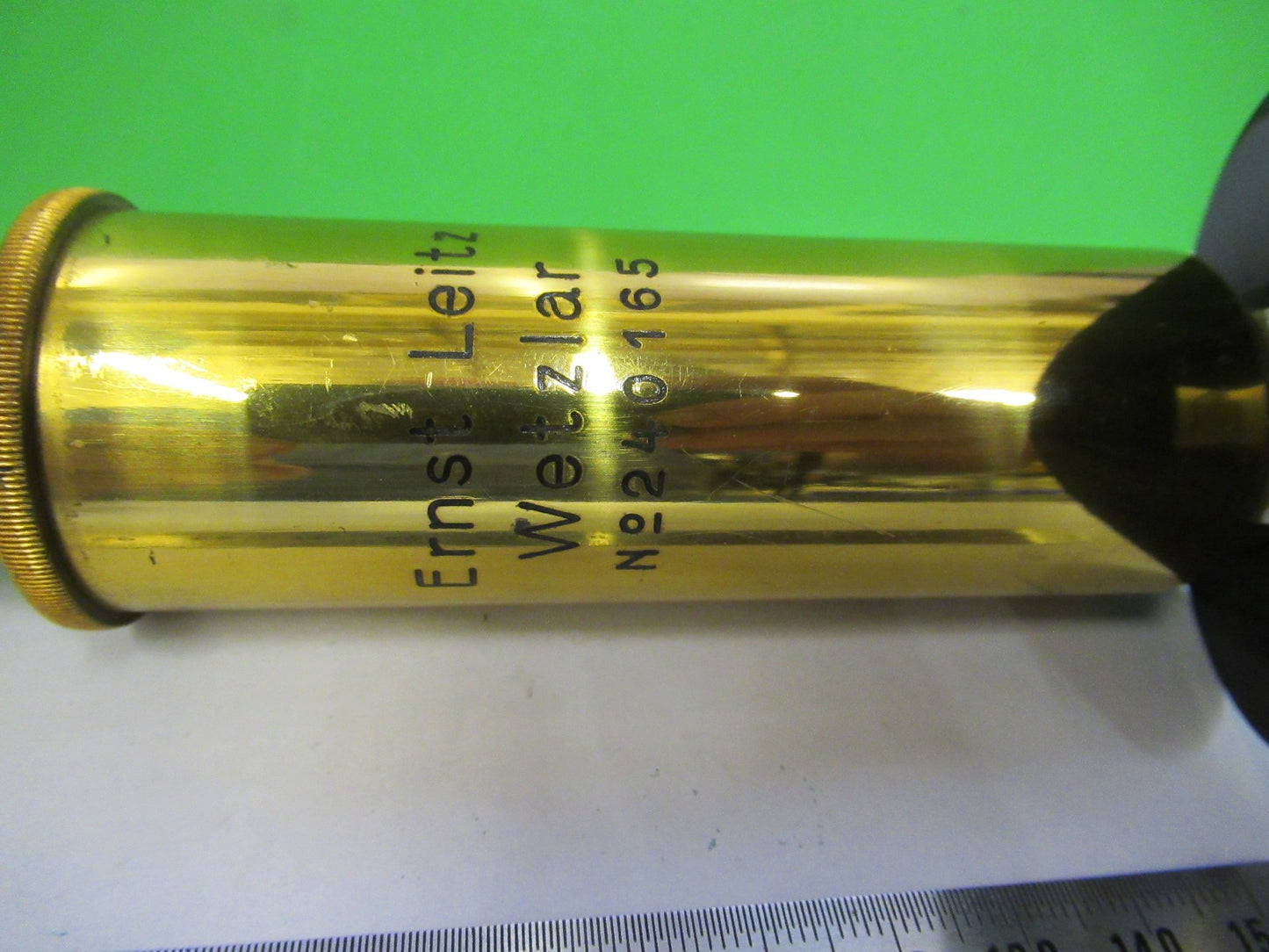 ANTIQUE BRASS LEITZ GERMANY TUBUS NOSEPIECE MICROSCOPE PART AS PICTURED V3-A-34