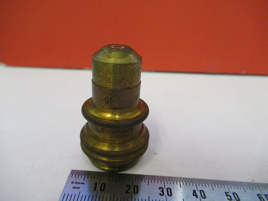 Antique Brass Bausch & Lomb Objective 45X Microscope Part