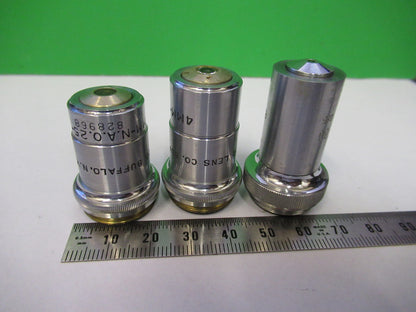 Lot 3 ea Objectives Spencer Lens Co. American Optical Co., one Eds Corp Microscope Part