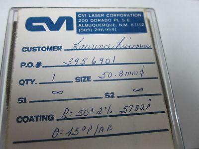 OPTICAL COATED FLAT FILTER LLNL LASER OPTICS BIN#Q9-06