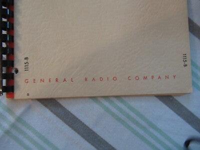 Collectable Rare General Radio Gr 1115-B Frequency Standard Manual 1965