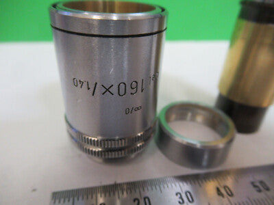 FOR PARTS cracked LEITZ 160X OBJECTIVE MICROSCOPE PART AS PICTURED &Z1-A-07