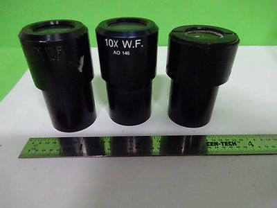 Microscope Part Lot 3 Ea Eyepieces [dirty] American Optical Co. + Bausch Optics