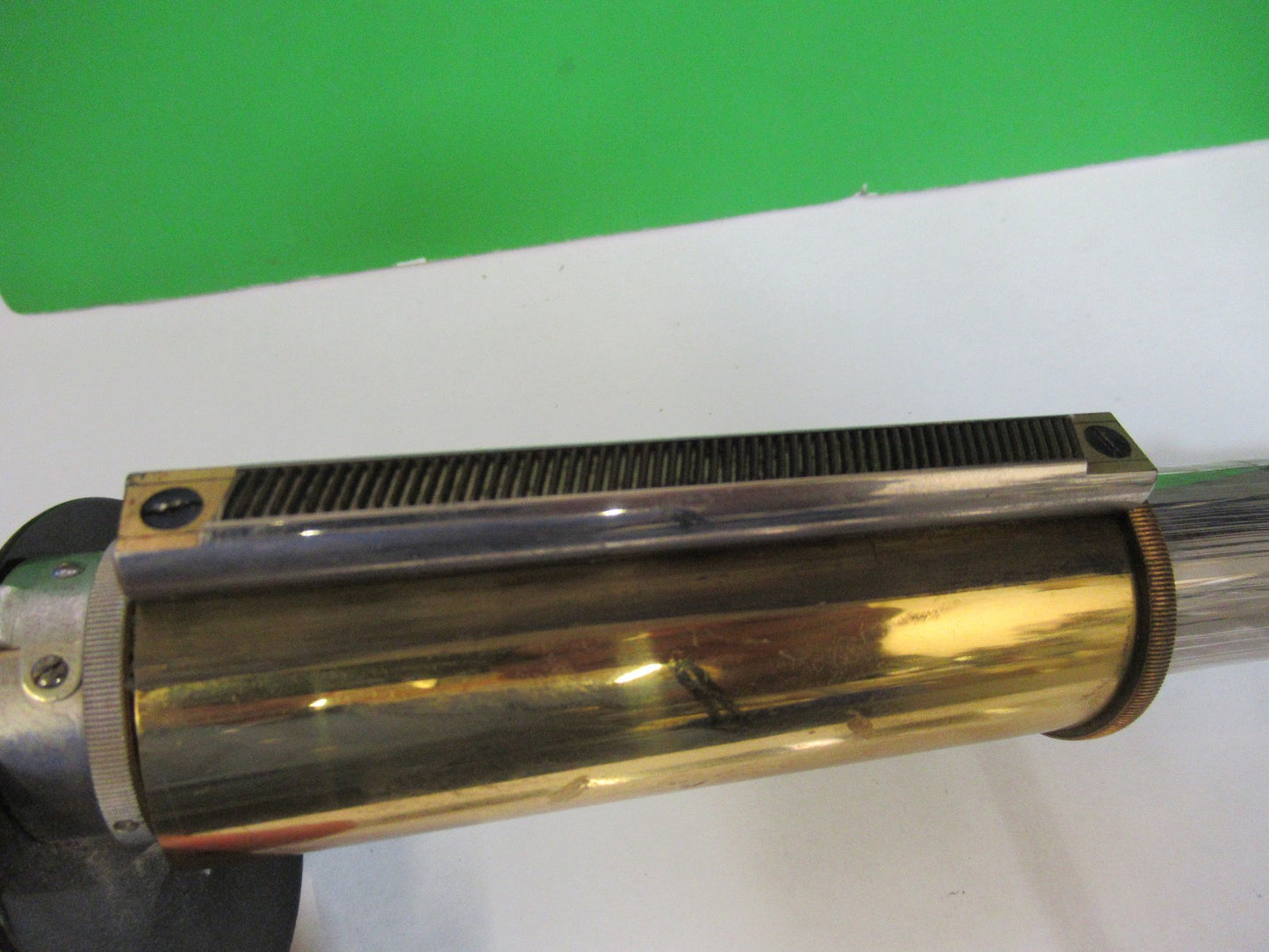 ANTIQUE BRASS LEITZ GERMANY TUBUS NOSEPIECE MICROSCOPE PART AS PICTURED V3-A-34