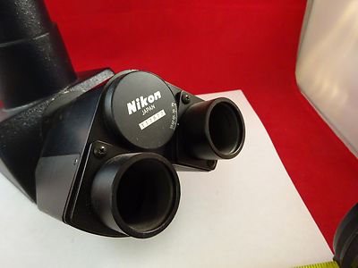 MICROSCOPE PART NIKON JAPAN TRINOCULAR HEAD OPTICS AS IS BIN#73-04