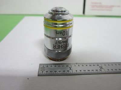 MICROSCOPE PART OBJECTIVE FISHER 10X OPTICS AS IS BIN#Q8-66