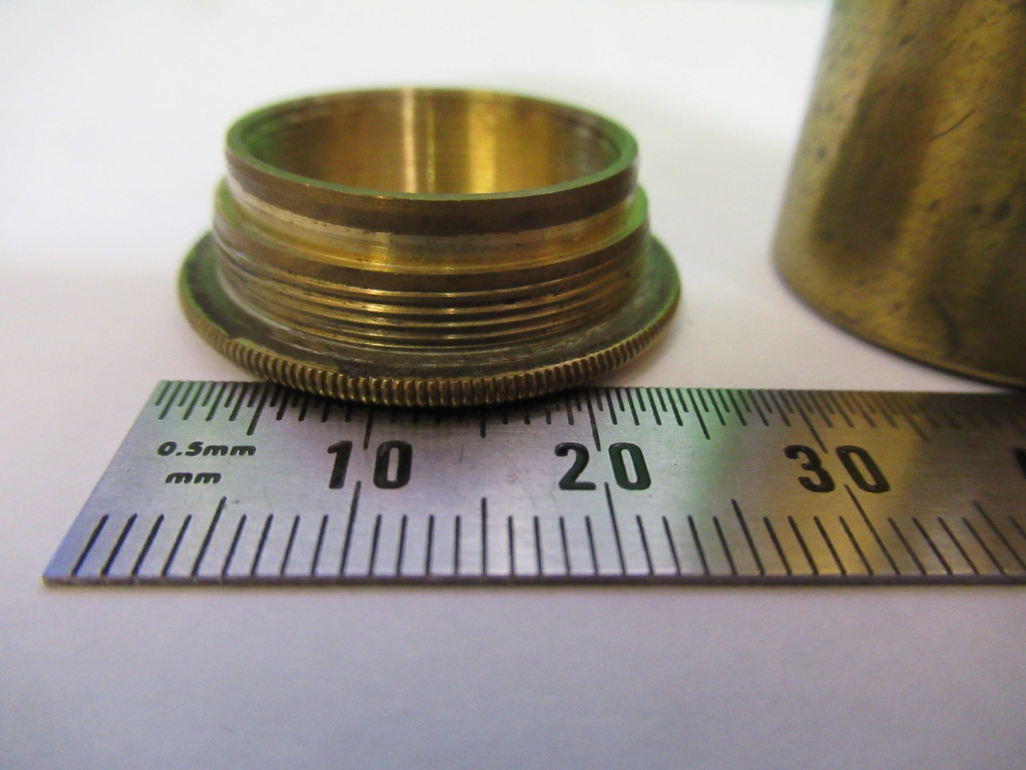 ANTIQUE BRASS EMPTY 1m UK OBJECTIVE CANISTER MICROSCOPE PART Y3-B-24