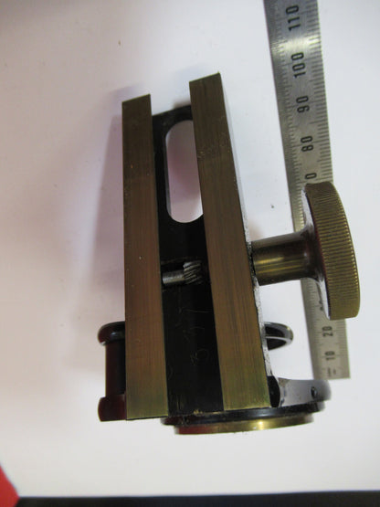 ZEISS GERMANY BRASS CONDENSER HOLDER MICROSCOPE PART AS PICTURED Y4-A-55