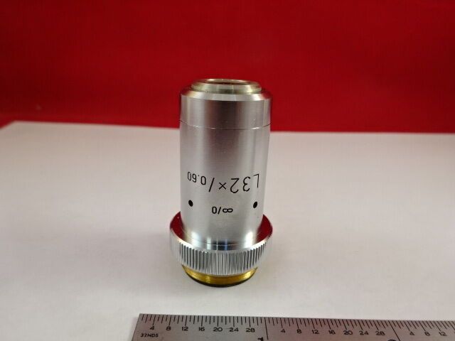 MICROSCOPE PART OBJECTIVE LEITZ WETZLAR GERMANY L32X OPTICS AS IS #F2-A-13