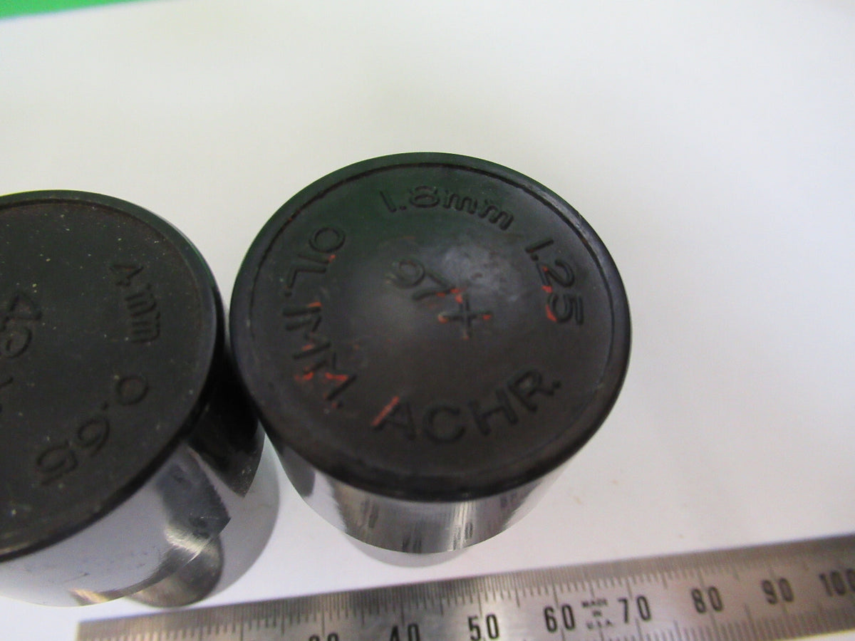 LOT 2 EA PLASTIC EMPTY OBJECTIVE CONTAINER MICROSCOPE PART AS PICTURED &R4-A-59