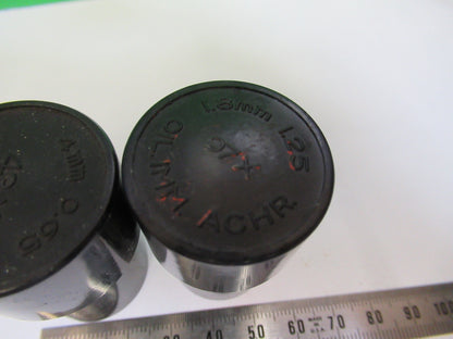 LOT 2 EA PLASTIC EMPTY OBJECTIVE CONTAINER MICROSCOPE PART AS PICTURED &R4-A-59