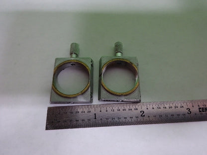 MICROSCOPE PART REICHERT AUSTRIA OBJECTIVE BRASS HOLDERS AS IS #7B-A-01