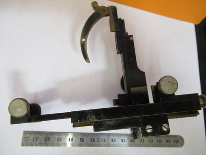 ANTIQUE XY CLIPS STAGE ASSEMBLY BAUSCH LOMB MICROSCOPE PART AS PICTURED Y1-A-03
