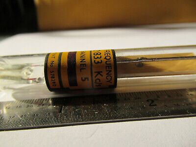 ANTIQUE QUARTZ RADIO CRYSTAL GEC ENGLAND GLASS HOLDER FREQUENCY CONTROL #F4-A-83