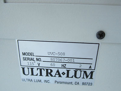ULTRA LUM UV ULTRAVIOLET UVC-508 CLEANER FOR SEMICONDUCTORS OR CROSSLINKER PHARM