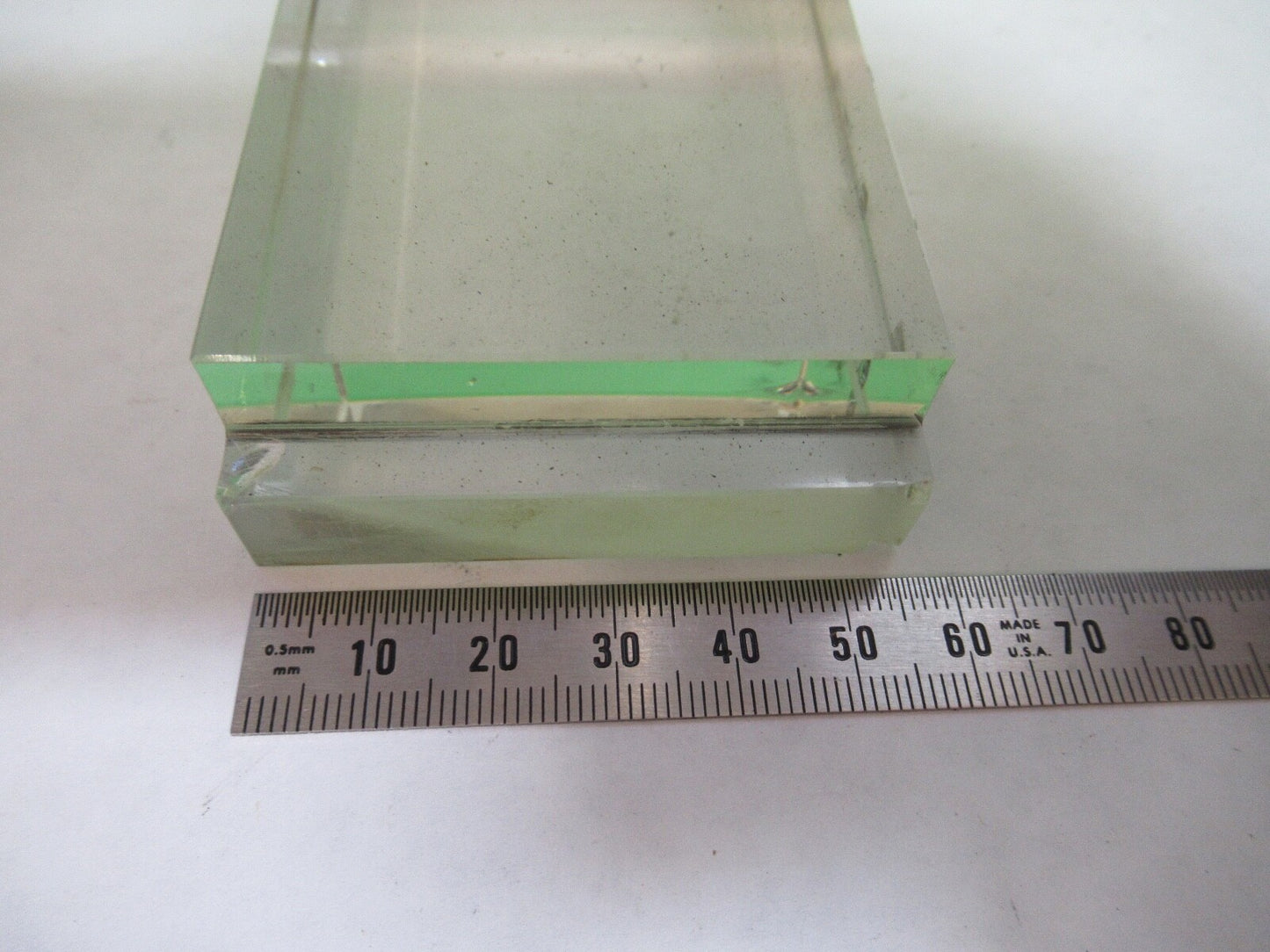 OPTICAL RARE GLASS BLOCK MIL SPEC THICK LASER OPTICS AS PICTURED G7-A-57