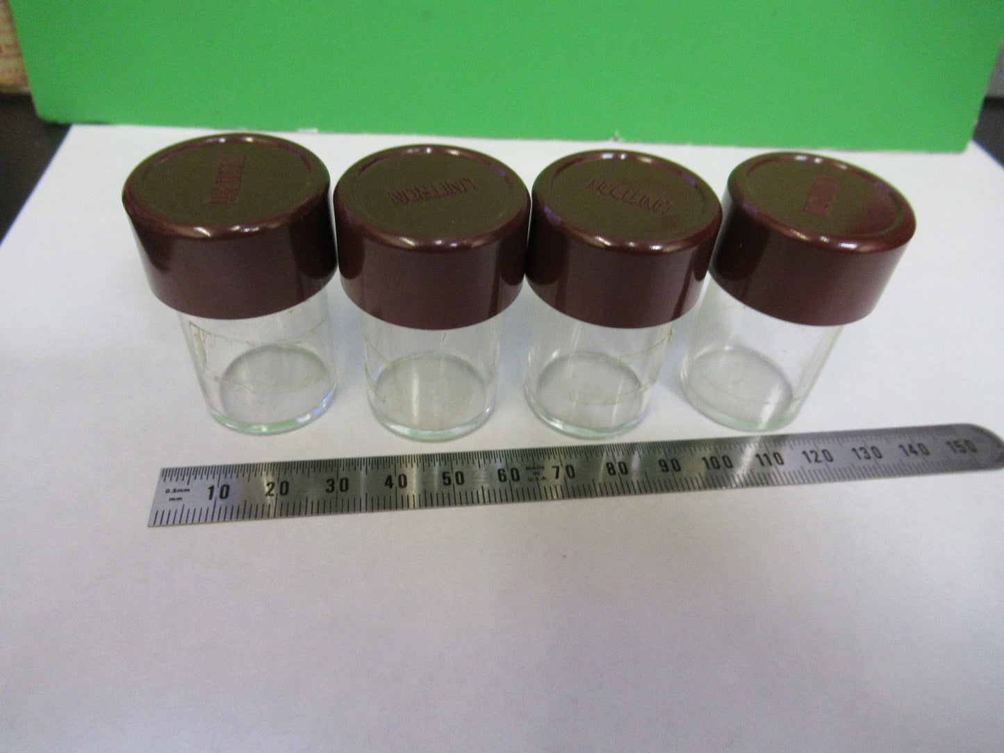 LOT EMPTY PLASTIC OBJECTIVE CANS UNITRON  MICROSCOPE PART AS PICTURED U8-A-06