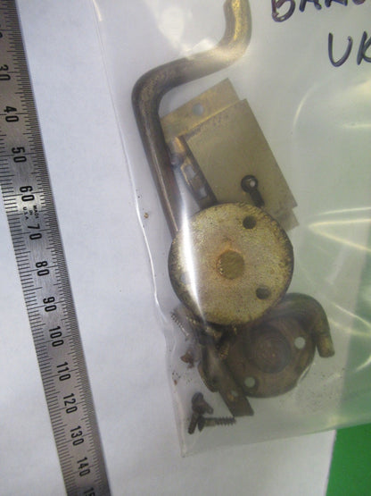 ANTIQUE BAKER UK SET HANDLE + LOCK NO KEY MICROSCOPE PART AS PICTURED U8-A-02
