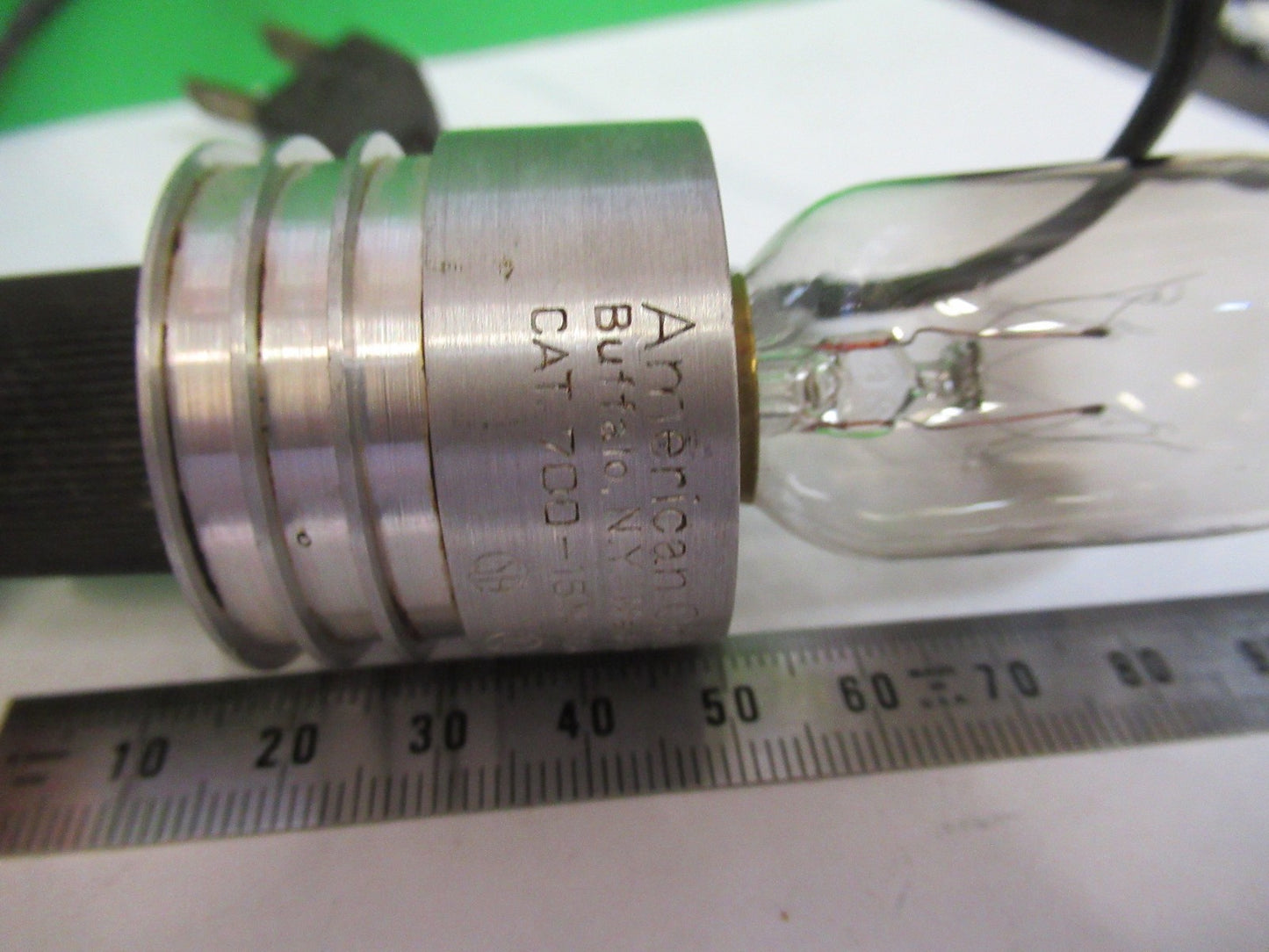 ANTIQUE BRASS AO SPENCER LAMP ASSEMBLY MICROSCOPE PART AS PICTURED V1-A-27