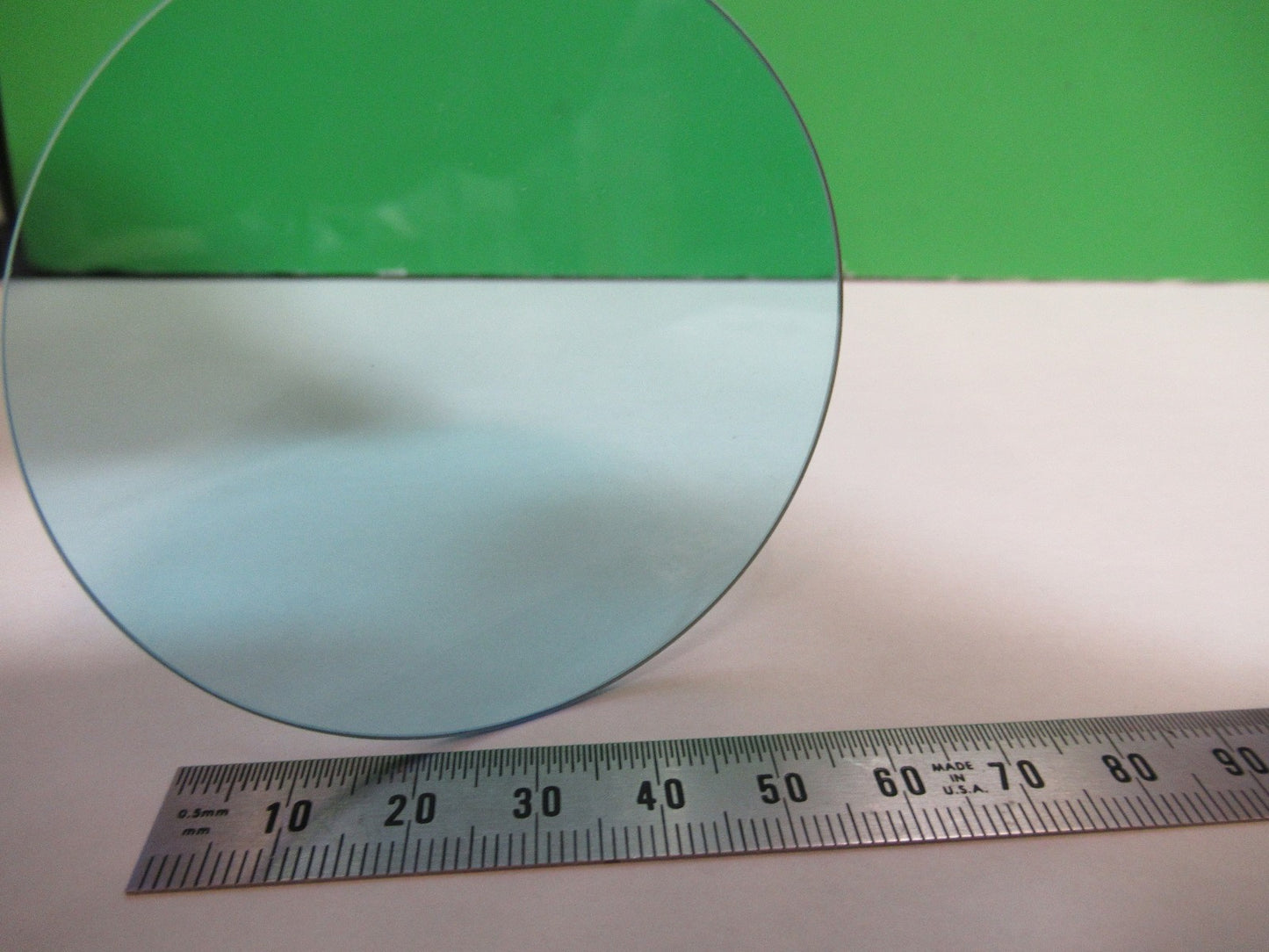 OPTICAL MICROSCOPE FILTER CLEAR BLUE SCHOTT OPTICS AS PICTURED T5-A-81