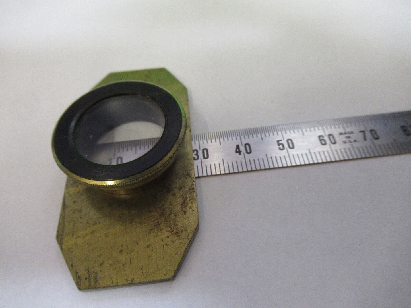ANTIQUE BRASS COMPRESSORIUM SLIDE STAGE UK MICROSCOPE PART F8-B-06