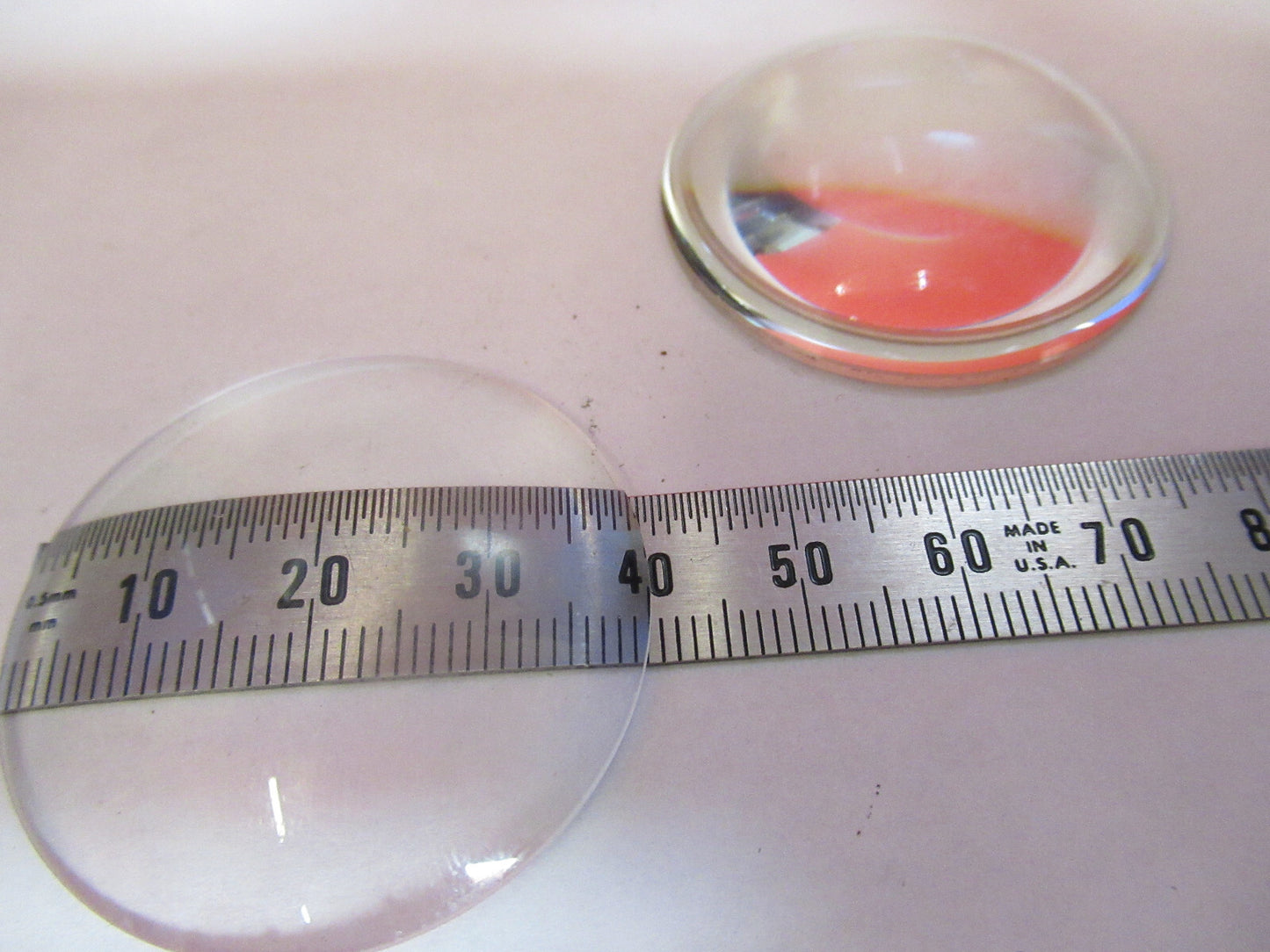 OLYMPUS JAPAN SET OF LENSES CONVEX 40mm MICROSCOPE PART AS PICTURED T9-A-16