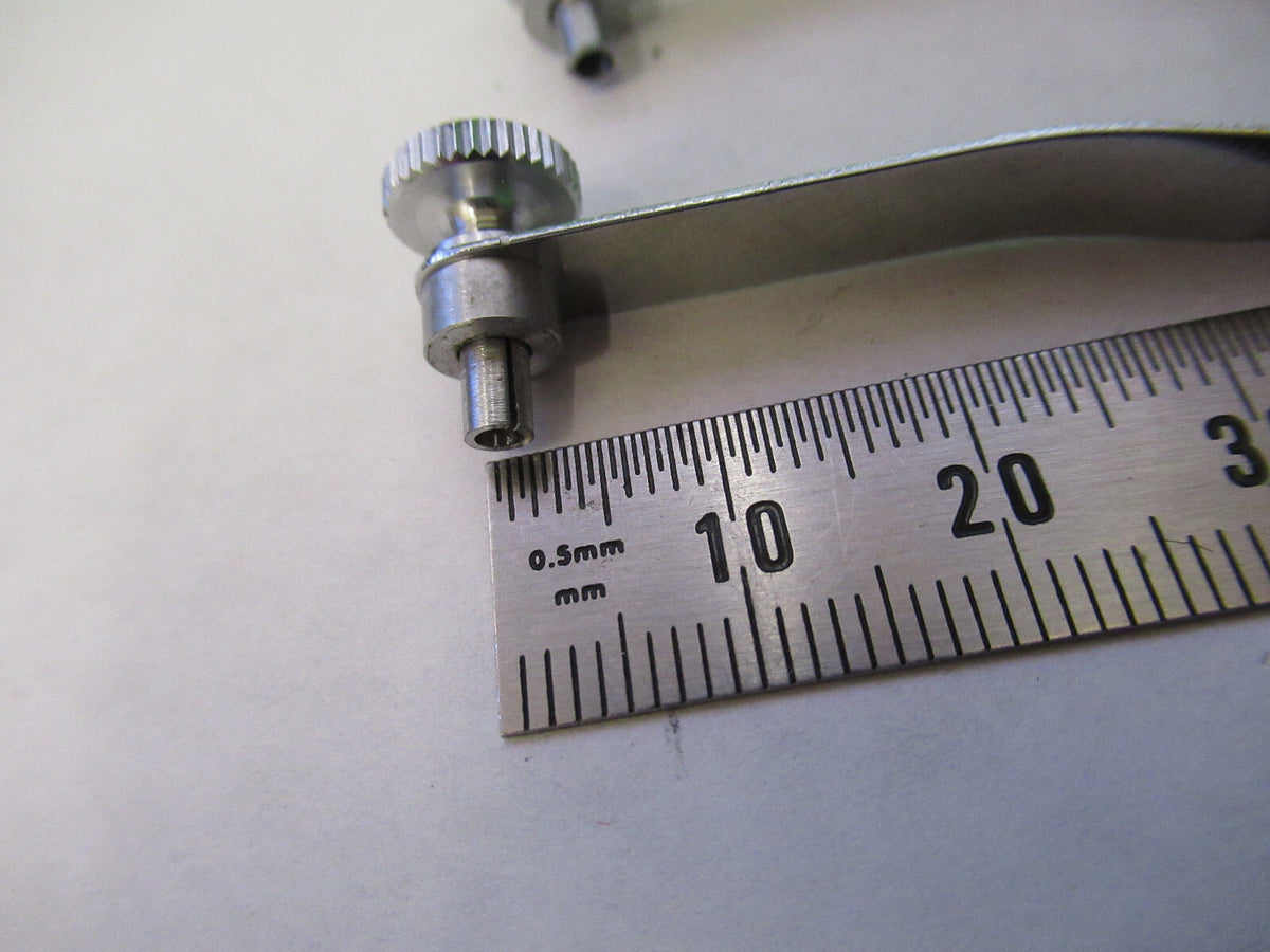 CARL ZEISS PAIR OF CLIPS STAGE MICROSCOPE PART AS PICTURED S1-B-74