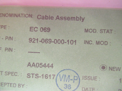MEGGITT VIBRO-METER CABLE 921-069-000-101 HIGH TEMP SENSOR AS PICTURED Y5-A-32