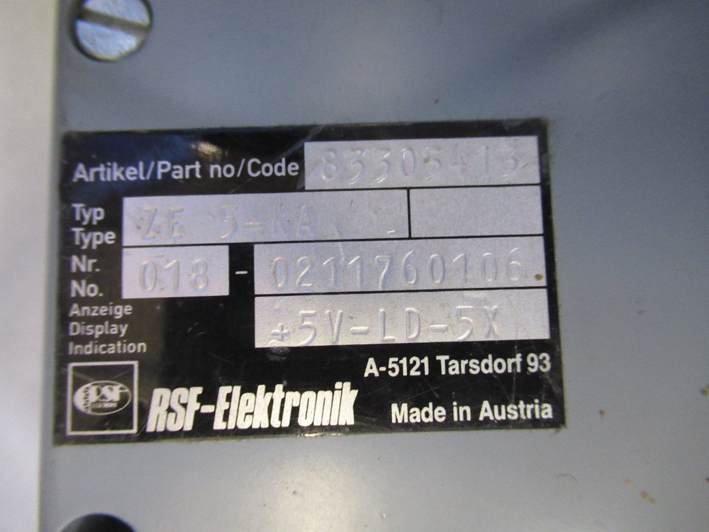 RSF ELEKTRONIK AUSTRIA POSITIONING SENSOR  MICROSCOPE PART AS PICTURED V8-B-37